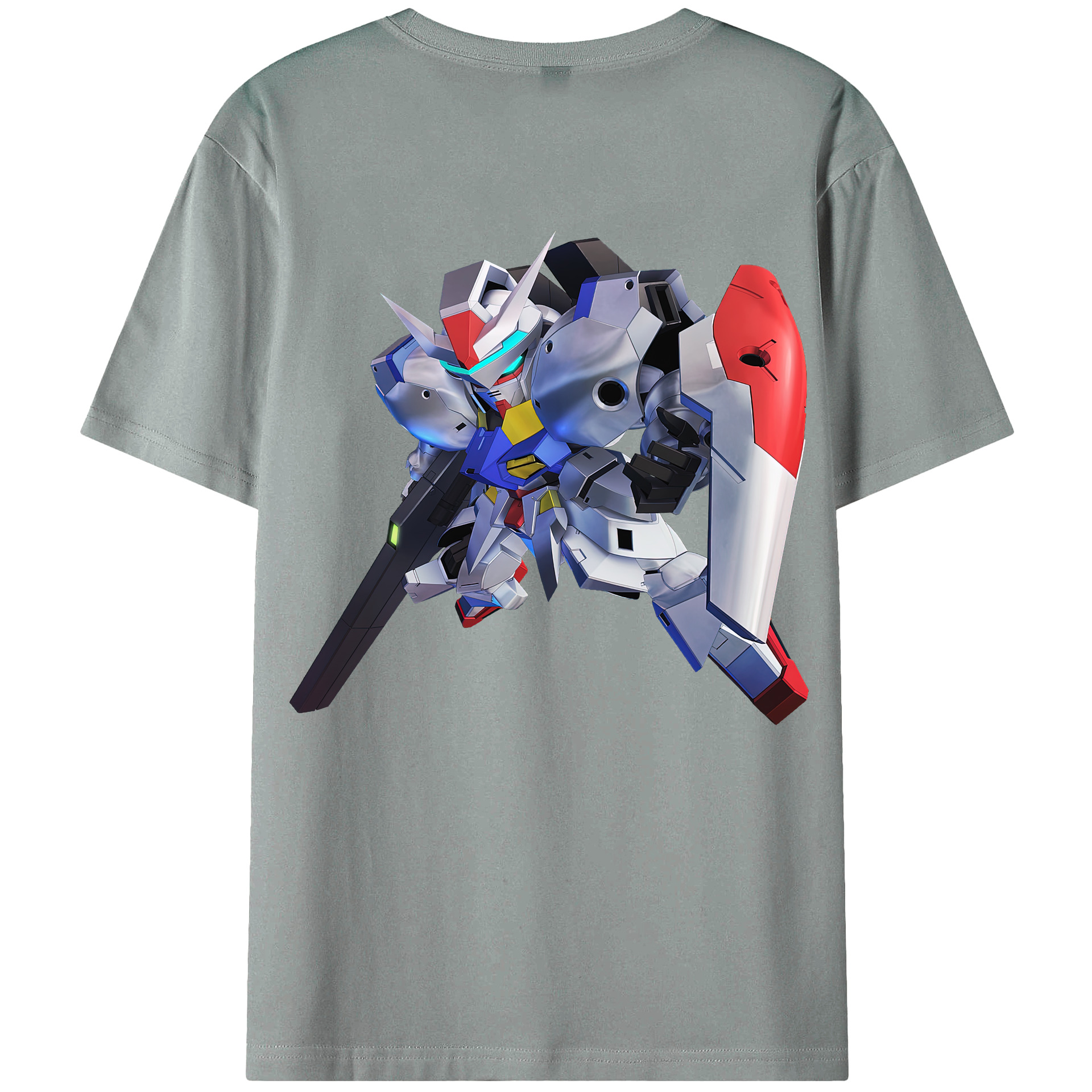 （画像用） 機動戦士ガンダム Mobile Suit Gundam 綿100％ メンズ半袖Tシャツ（バックプリント） 通気性
